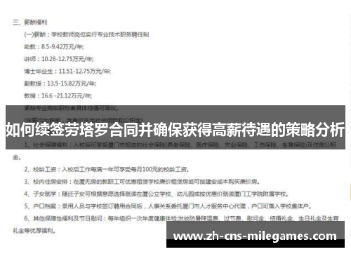 如何续签劳塔罗合同并确保获得高薪待遇的策略分析
